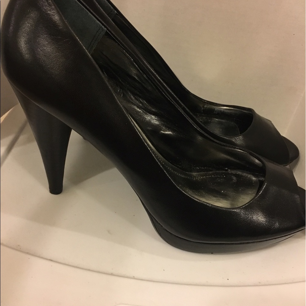 Black open toe heels